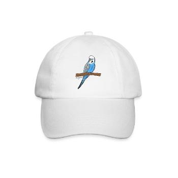 Blauer Wellensittich - Baseballkappe - Weiß/Weiß - Vorne