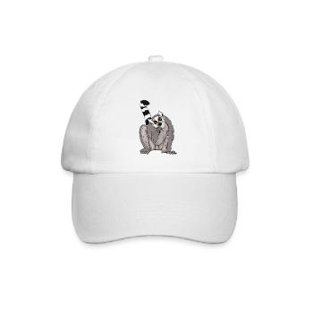Katta, Makis und Lemuren Freunde Geschenkidee - Baseballkappe - Weiß/Weiß - Vorne