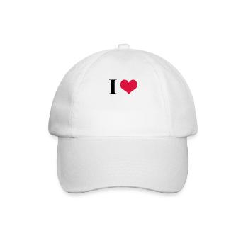 I love / I heart - Baseballkappe - Weiß/Weiß - Vorne