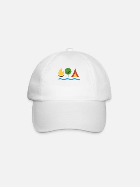 Camping - Baseballkappe - Weiß/Weiß