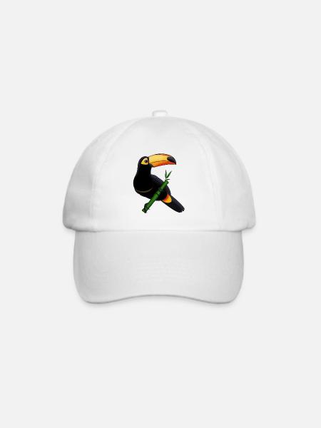 Tukan Tropen Regenwald Geschenkidee - Baseballkappe - Weiß/Weiß