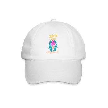 Leck mich bitte Eis Eiscreme Sommer - Baseballkappe - Weiß/Weiß - Vorne