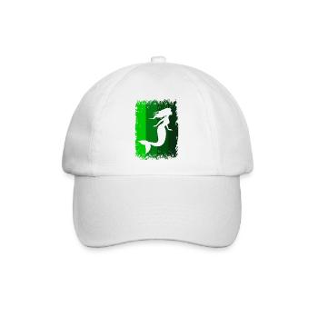 Meerjungfrau grün - Baseballkappe - Weiß/Weiß - Vorne