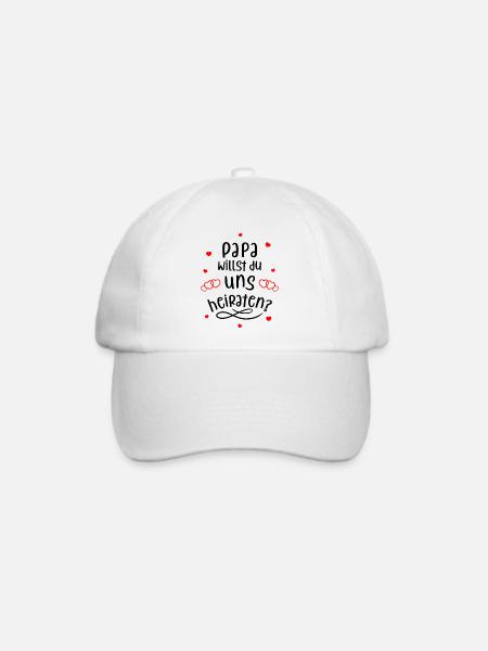 Papa willst du uns heiraten? Süßer Heiratsantrag. - Baseballkappe - Weiß/Weiß