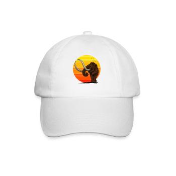 Schönes Mammut in der Sonne Geschenkidee aus Eis - Baseballkappe - Weiß/Weiß - Vorne