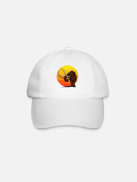 Schönes Mammut in der Sonne Geschenkidee aus Eis - Baseballkappe - Weiß/Weiß