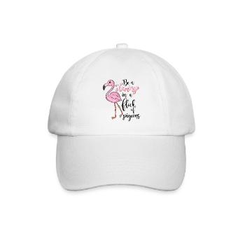 Flamingo mit witzigem Spruch - Baseballkappe - Weiß/Weiß - Vorne