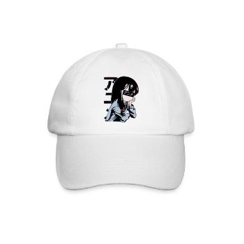 Anime Schulmädchen - Baseballkappe - Weiß/Weiß - Vorne