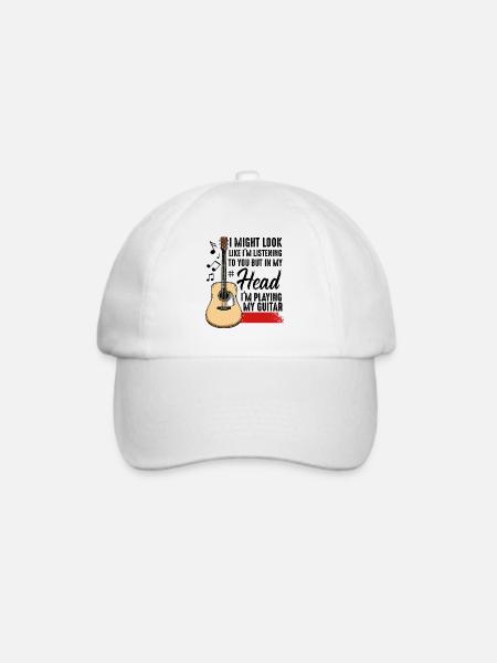 Gitarren - Baseballkappe - Weiß/Weiß