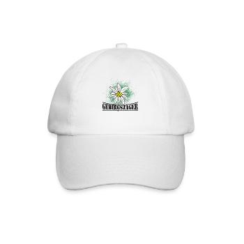 Gebirgsjäger Blume Distel Logo - Baseballkappe - Weiß/Weiß - Vorne