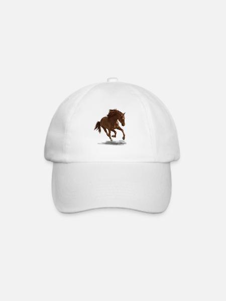 Pferd - Baseballkappe - Weiß/Weiß