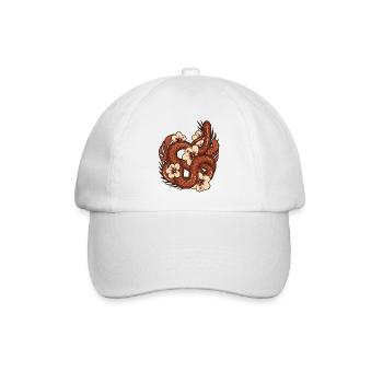 Snake Jungle Tropische Schlange Hibiskus - Baseballkappe - Weiß/Weiß - Vorne