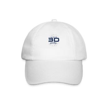 3D Druck Drucker Drucken 3D - Baseballkappe - Weiß/Weiß - Vorne