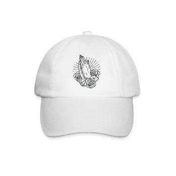 Praying Hands Betende Hände zu Gott Religion - Baseballkappe - Weiß/Weiß - Vorne