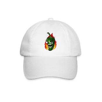 Scharfe Grüne Chili Feurig - Baseballkappe - Weiß/Weiß - Vorne