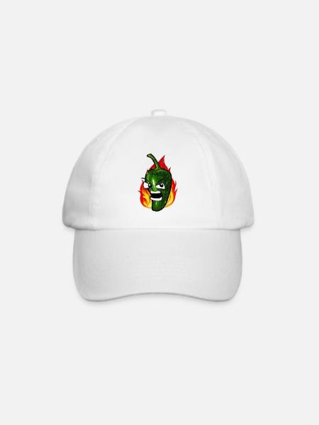 Scharfe Grüne Chili Feurig - Baseballkappe - Weiß/Weiß