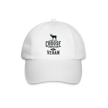 GO VEGAN Vegetarier Geschenk Für Veganer - Baseballkappe - Weiß/Weiß - Vorne