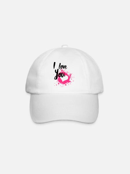 I Love You - Baseballkappe - Weiß/Weiß