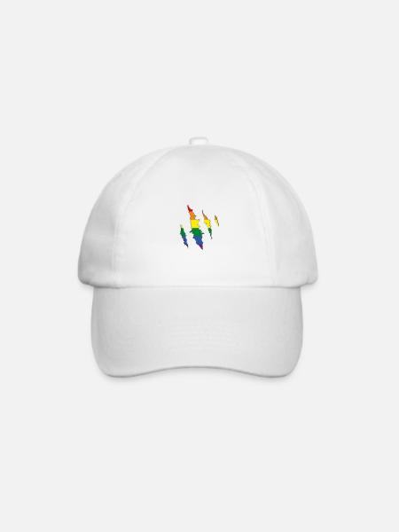 Regenbogen Kralle Kratzspur  - Baseballkappe - Weiß/Weiß