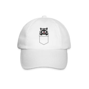 Raccoon Taschen Waschbär Poket Animal Pet - Baseballkappe - Weiß/Weiß - Vorne