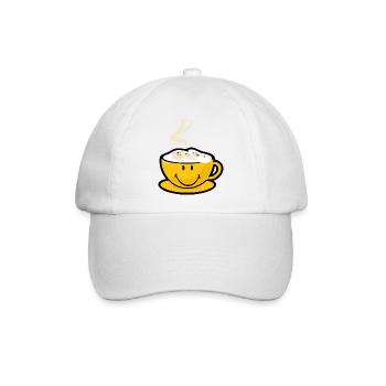 Smiley Capuccino - Baseballkappe - Weiß/Weiß - Vorne
