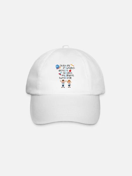 Geschenkidee Lehrer Lehrerin - Baseballkappe - Weiß/Weiß