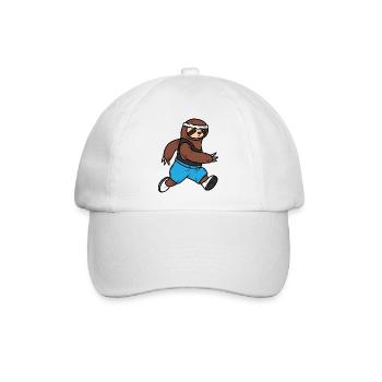 Sloth Running Laufendes Faultier Sportler - Baseballkappe - Weiß/Weiß - Vorne
