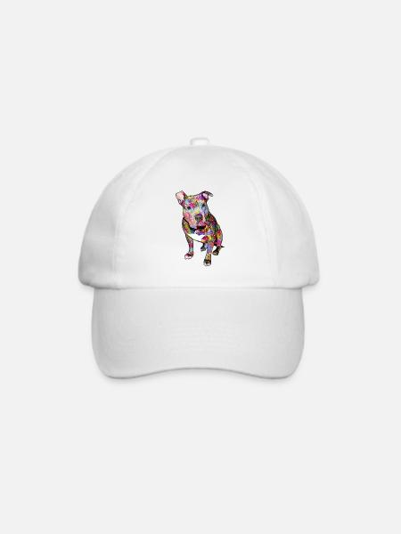 Pitbull Hippie - Baseballkappe - Weiß/Weiß