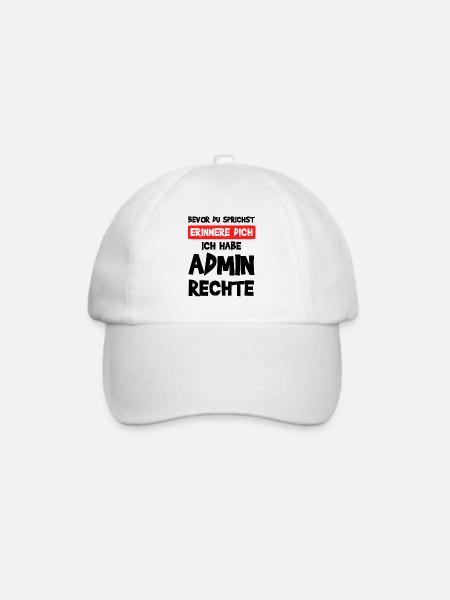 System Admin Administratoren Computer Geschenk - Baseballkappe - Weiß/Weiß