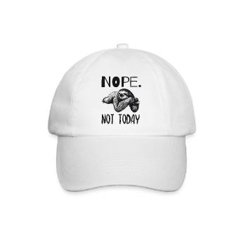 Not today Faultier Sloth Design - Baseballkappe - Weiß/Weiß - Vorne