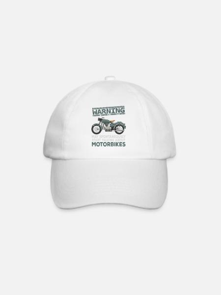 Warnung Motorräder - Baseballkappe - Weiß/Weiß