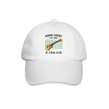 Gitarre auf grünem Raster - Baseballkappe - Weiß/Weiß - Vorne