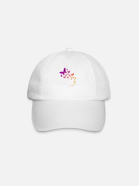 Schmetterlinge geometrisch - Baseballkappe - Weiß/Weiß