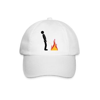 feuer loeschen flammen heiss feuerwehr logo im ste - Baseballkappe - Weiß/Weiß - Vorne