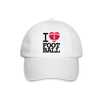 I love football - Baseballkappe - Weiß/Weiß - Vorne