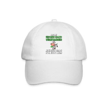 Ich bin Second Hand Vegetarier Kuh isst Gras used - Baseballkappe - Weiß/Weiß - Vorne