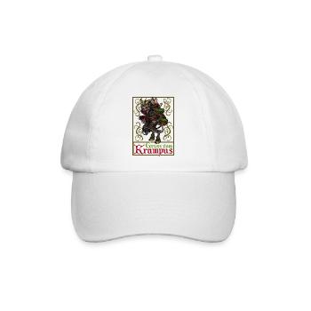 Krampus Brauchtum T-Shirt Perchten Österreich Gruß - Baseballkappe - Weiß/Weiß - Vorne
