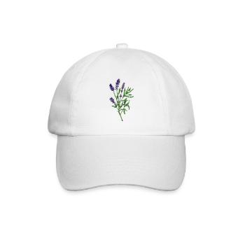 Echter Lavendel, Lavandula angustifolia - Baseballkappe - Weiß/Weiß - Vorne