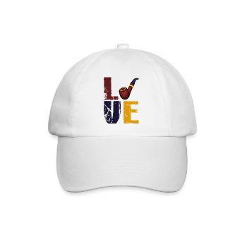 Liebe Pfeife rauchen - Baseballkappe - Weiß/Weiß - Vorne