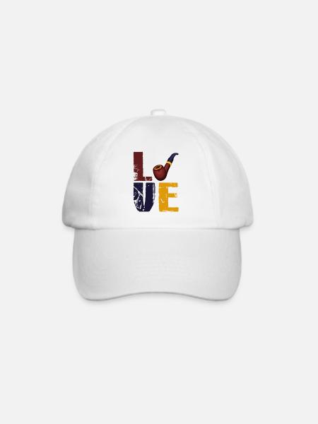Liebe Pfeife rauchen - Baseballkappe - Weiß/Weiß