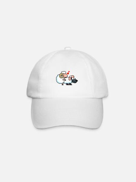 Wolf Schaf Liebe Lustig - Baseballkappe - Weiß/Weiß