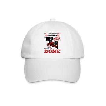Bankdrücken Finish – DONE - Baseballkappe - Weiß/Weiß - Vorne