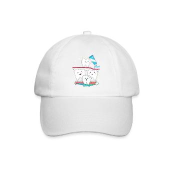 Mens Funny Tooth Dentist Teeth - Baseballkappe - Weiß/Weiß - Vorne