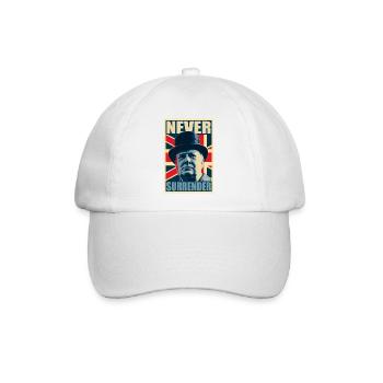 Winston Churchill Never Surrender - Baseballkappe - Weiß/Weiß - Vorne
