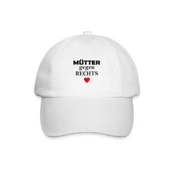 Mütter gegen Rechts Anti Rassismus FCK AFD Nazis - Baseballkappe - Weiß/Weiß - Vorne