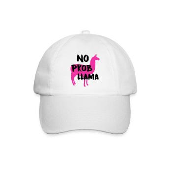 No prob llama - Baseballkappe - Weiß/Weiß - Vorne
