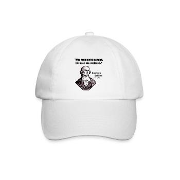 Zitat Schiller Aufgeben - Baseballkappe - Weiß/Weiß - Vorne