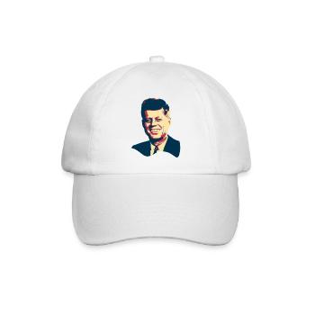 John F. KennedyPopArtTShirt - Baseballkappe - Weiß/Weiß - Vorne