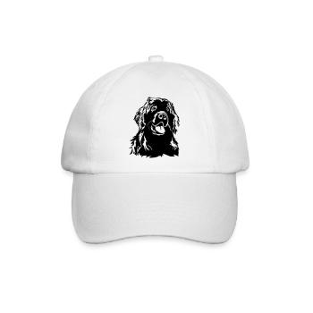 Neufundländer Kopf - Baseballkappe - Weiß/Weiß - Vorne