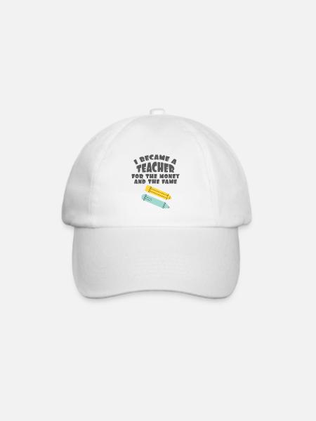 Lehrer Zitat Geschenk Ich wurde Lehrer für die - Baseballkappe - Weiß/Weiß